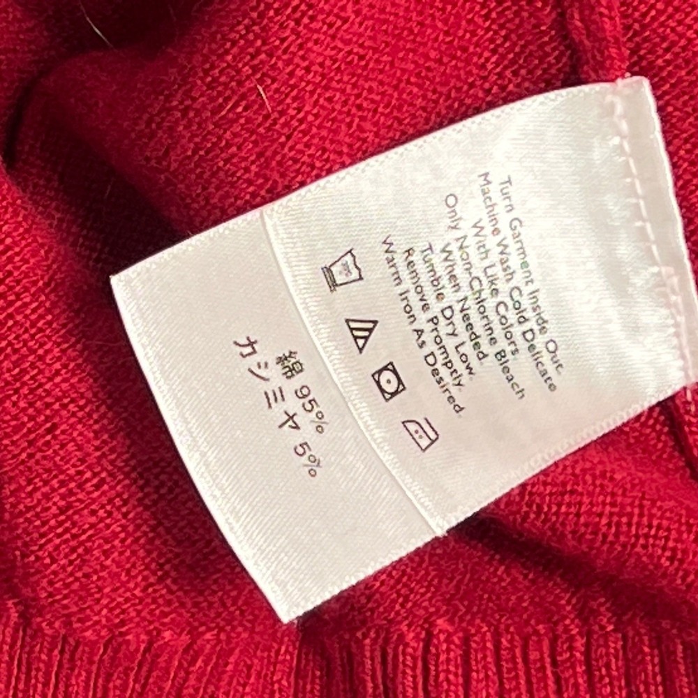 Eddie Bauer Cashmere Sweater Y2K VTG Men’s‎ XL Tall VNeck Red Knit Cotton - Picture 4 of 5